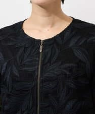 PHJGD37330 GEORGES RECH(小さいサイズ)(メゾン ドゥ サンク) メッシュアップリケノーカラージャケット ブラック