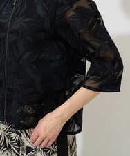 PHJGD37330 GEORGES RECH(小さいサイズ)(メゾン ドゥ サンク) メッシュアップリケノーカラージャケット ブラック