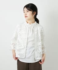 PHJGD37330 GEORGES RECH(小さいサイズ)(メゾン ドゥ サンク) メッシュアップリケノーカラージャケット ブラック
