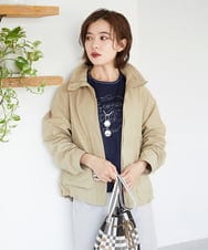 PHJGE35450 GEORGES RECH(小さいサイズ)(メゾン ドゥ サンク) グログランショートマウンテンパーカー ベージュ