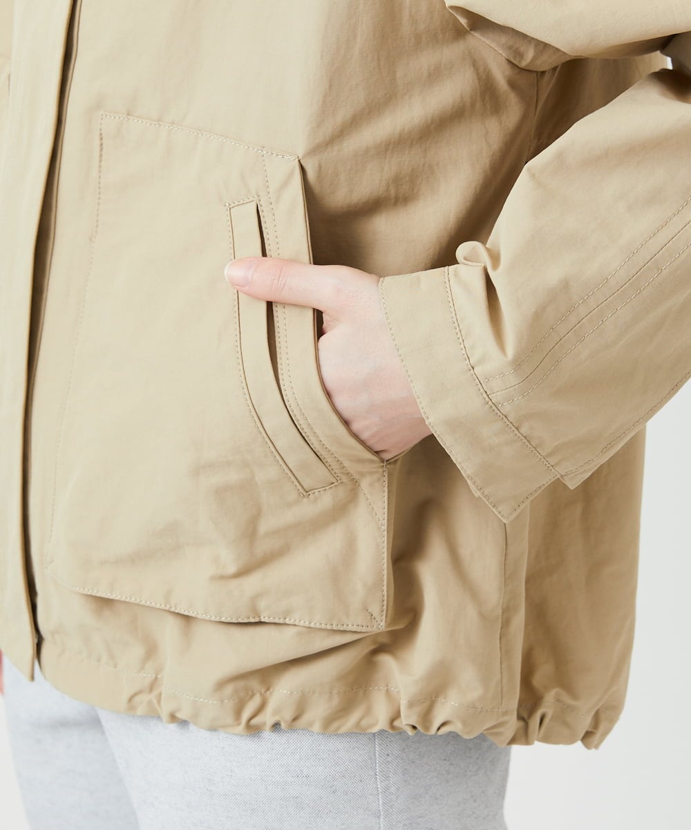 PHJGE35450 GEORGES RECH(小さいサイズ)(メゾン ドゥ サンク) グログランショートマウンテンパーカー ベージュ