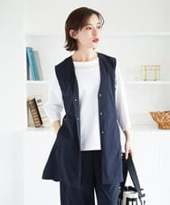 PHJGE40330 GEORGES RECH(小さいサイズ)(メゾン ドゥ サンク)  [セットアップ対応]4WAYタフタロングジレ ネイビー