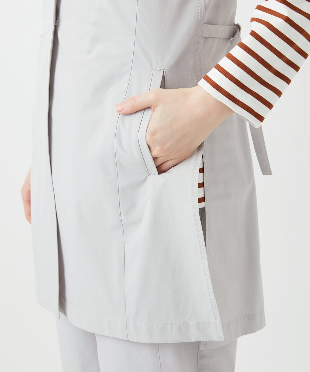 PHJGE40330 GEORGES RECH(小さいサイズ)(メゾン ドゥ サンク)  [セットアップ対応]4WAYタフタロングジレ ライトグレー