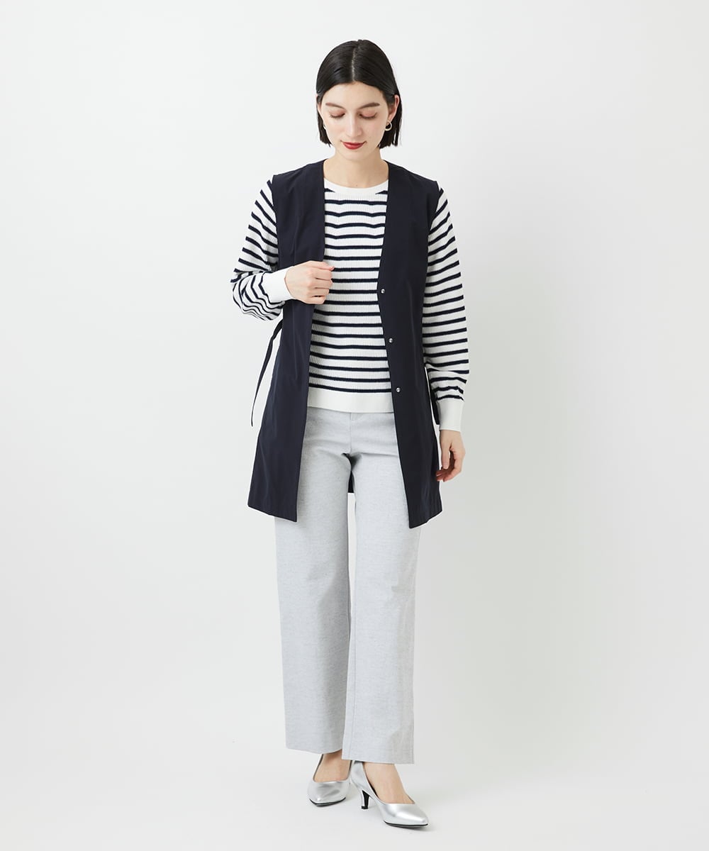 PHJGE40330 GEORGES RECH(小さいサイズ)(メゾン ドゥ サンク)  [セットアップ対応]4WAYタフタロングジレ ライトグレー