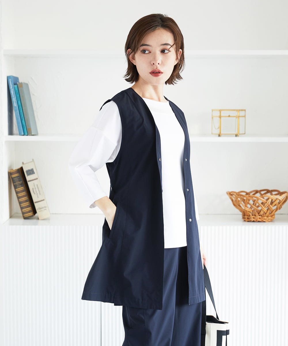 PHJGE40330 GEORGES RECH(小さいサイズ)(メゾン ドゥ サンク)  [セットアップ対応]4WAYタフタロングジレ ライトグレー