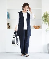 PHJGE40330 GEORGES RECH(小さいサイズ)(メゾン ドゥ サンク)  [セットアップ対応]4WAYタフタロングジレ ライトグレー