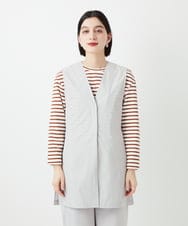 PHJGE40330 GEORGES RECH(小さいサイズ)(メゾン ドゥ サンク)  [セットアップ対応]4WAYタフタロングジレ ライトグレー