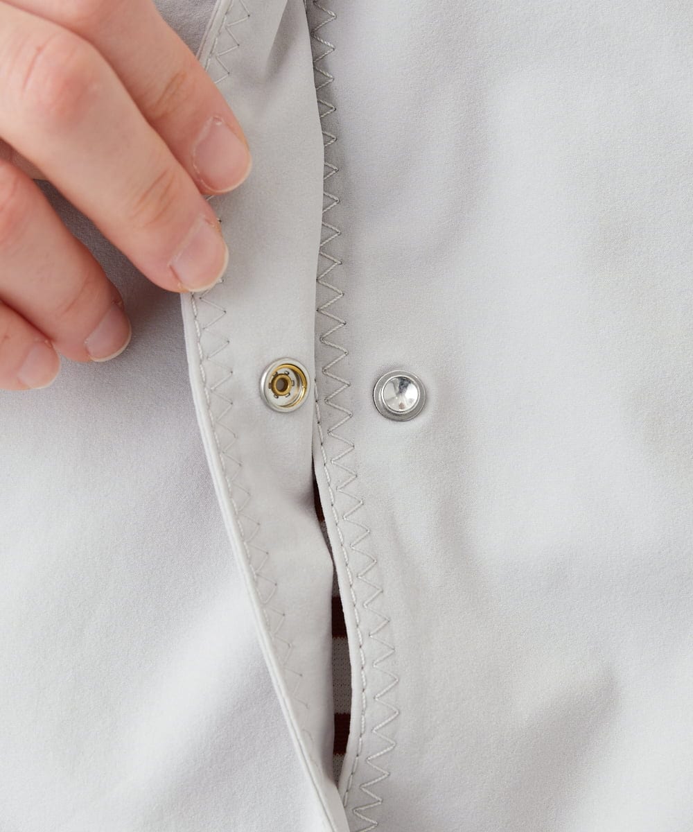 PHJGE40330 GEORGES RECH(小さいサイズ)(メゾン ドゥ サンク)  [セットアップ対応]4WAYタフタロングジレ ライトグレー