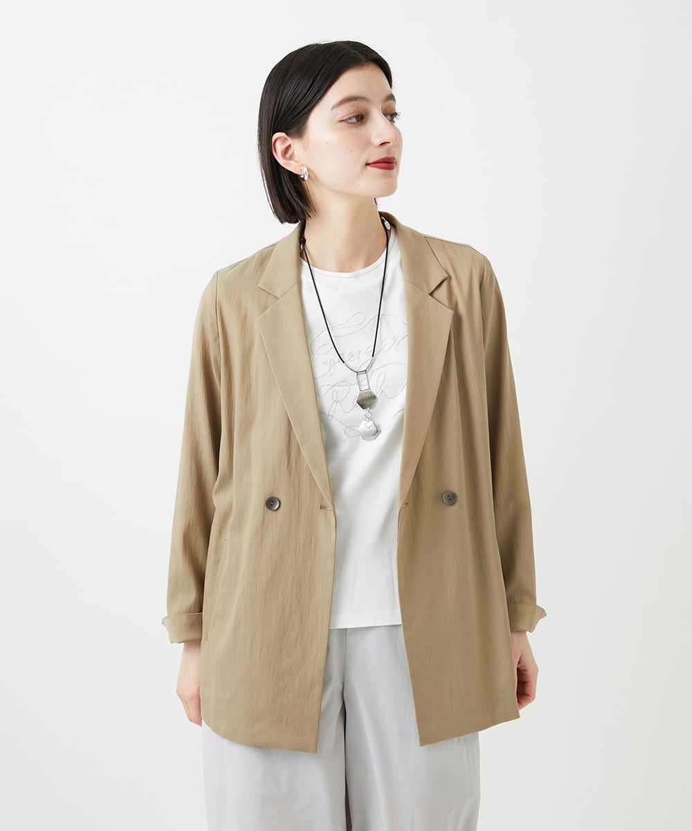 PHJGE47390 GEORGES RECH(小さいサイズ)(メゾン ドゥ サンク) ダブルブレストテーラードジャケット ベージュ