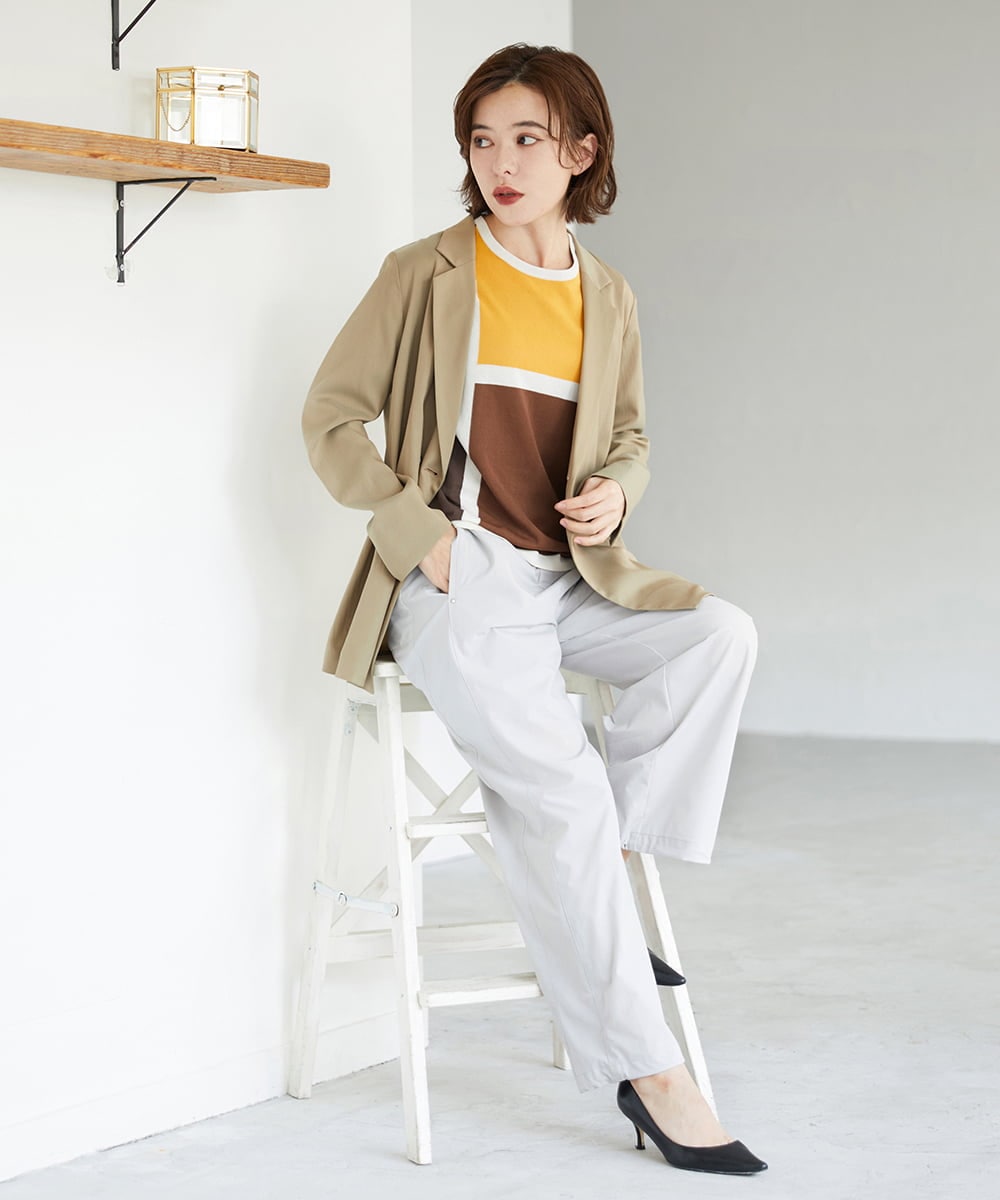 PHJGE47390 GEORGES RECH(小さいサイズ)(メゾン ドゥ サンク) ダブルブレストテーラードジャケット ベージュ