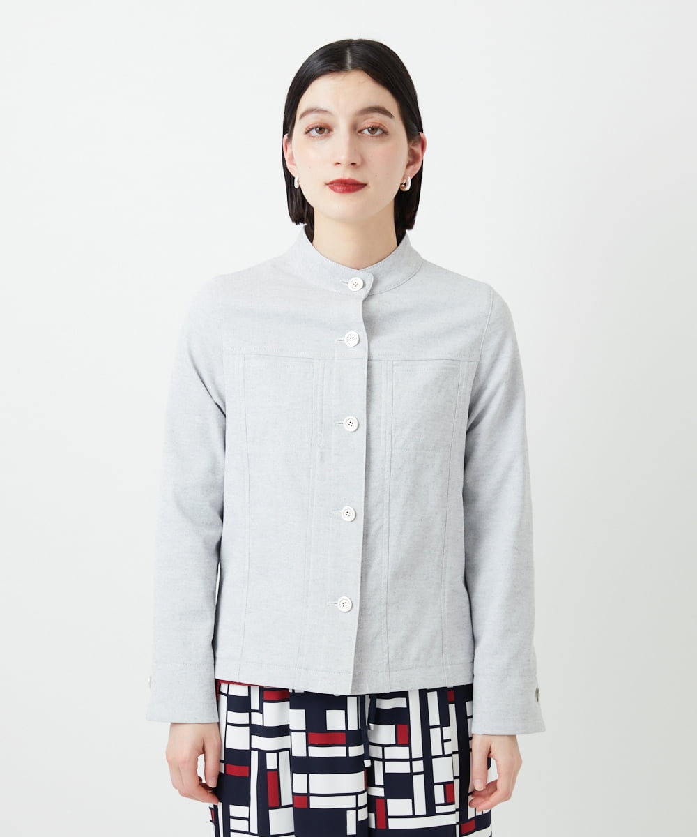 PHJGE52390 GEORGES RECH(小さいサイズ)(メゾン ドゥ サンク) シェルタリングドライオックスジャケット ライトグレー