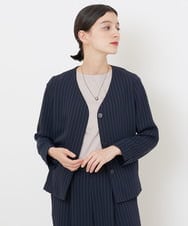 PHJGQ48390 GEORGES RECH(小さいサイズ)(メゾン ドゥ サンク) 【セットアップ対応】ピンストライプショートジャケット ネイビー