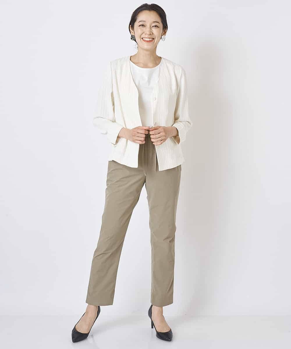 PHJGQ48390 GEORGES RECH(小さいサイズ)(メゾン ドゥ サンク) 【セットアップ対応】ピンストライプショートジャケット ネイビー