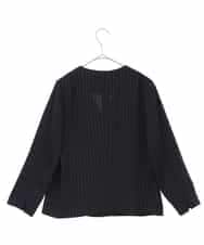 PHJGQ48390 GEORGES RECH(小さいサイズ)(メゾン ドゥ サンク) 【セットアップ対応】ピンストライプショートジャケット ネイビー