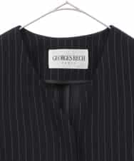 PHJGQ48390 GEORGES RECH(小さいサイズ)(メゾン ドゥ サンク) 【セットアップ対応】ピンストライプショートジャケット ネイビー