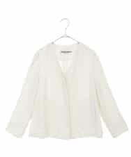PHJGQ48390 GEORGES RECH(小さいサイズ)(メゾン ドゥ サンク) 【セットアップ対応】ピンストライプショートジャケット ネイビー