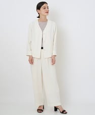 PHJGQ48390 GEORGES RECH(小さいサイズ)(メゾン ドゥ サンク) 【セットアップ対応】ピンストライプショートジャケット ネイビー