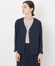 PHJGQ48390 GEORGES RECH(小さいサイズ)(メゾン ドゥ サンク) 【セットアップ対応】ピンストライプショートジャケット ネイビー