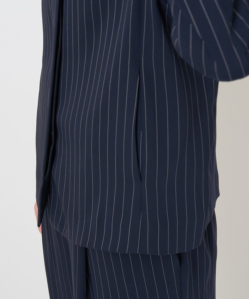 PHJGQ48390 GEORGES RECH(小さいサイズ)(メゾン ドゥ サンク) 【セットアップ対応】ピンストライプショートジャケット ネイビー