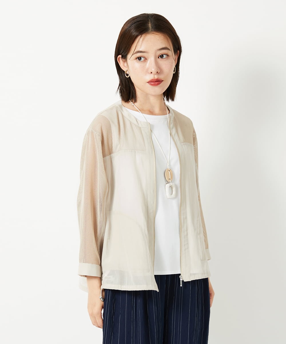 PHJHD44330 GEORGES RECH(小さいサイズ)(メゾン ドゥ サンク) メッシュコンビシアーブルゾン ベージュ