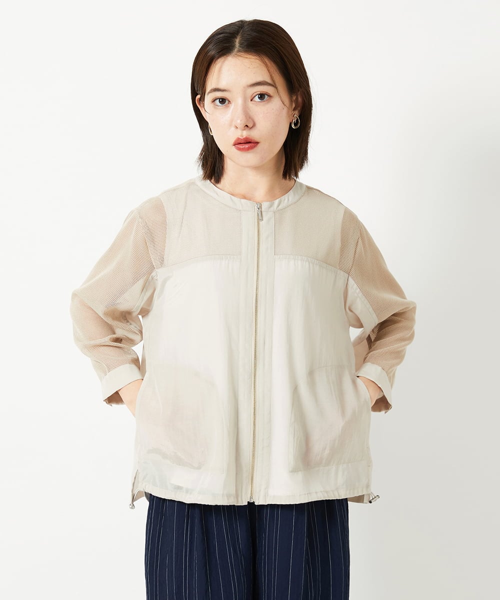 PHJHD44330 GEORGES RECH(小さいサイズ)(メゾン ドゥ サンク) メッシュコンビシアーブルゾン ベージュ