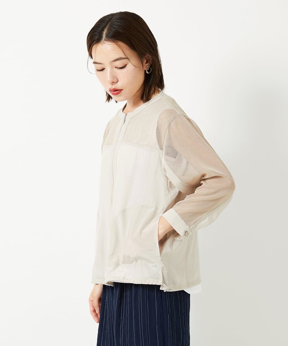 PHJHD44330 GEORGES RECH(小さいサイズ)(メゾン ドゥ サンク) メッシュコンビシアーブルゾン ベージュ