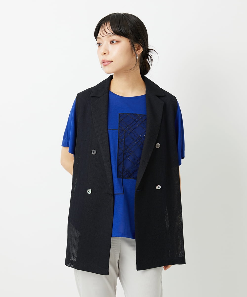 PHJHE60330 GEORGES RECH(小さいサイズ)(メゾン ドゥ サンク) ダブルブレストシアージレ ブラック