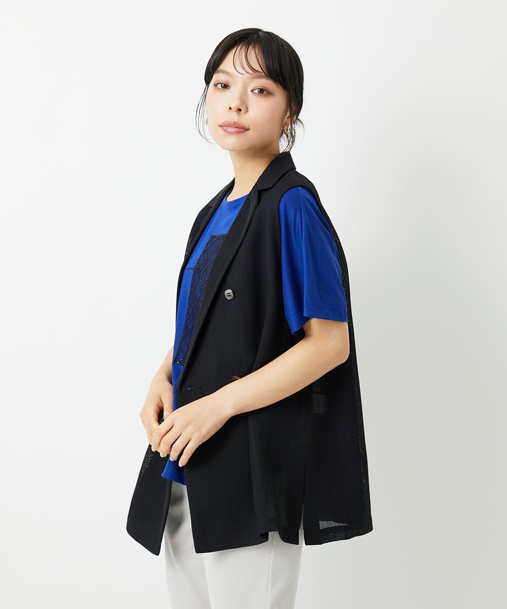 PHJHE60330 GEORGES RECH(小さいサイズ)(メゾン ドゥ サンク) ダブルブレストシアージレ ブラック