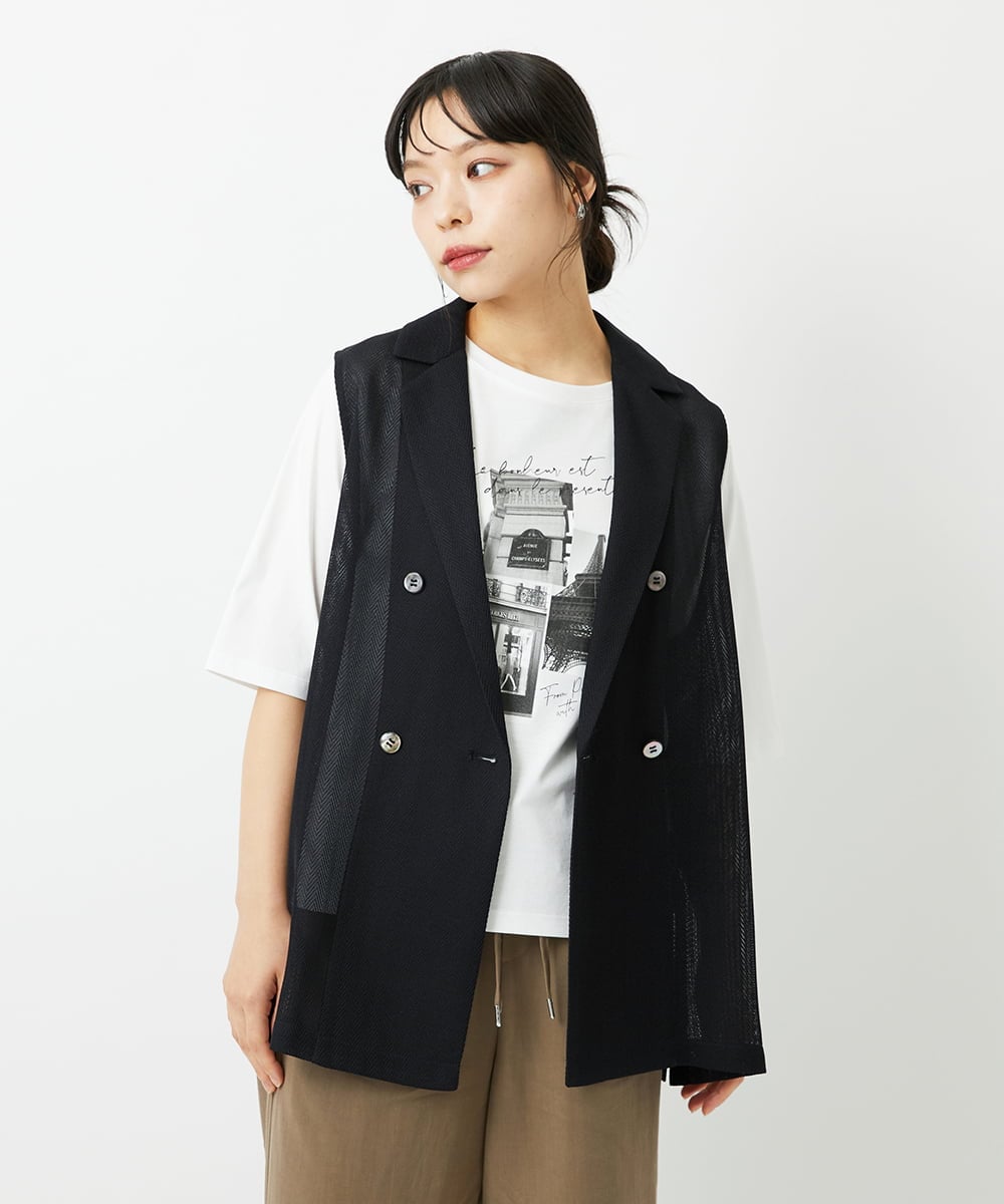 PHJHE60330 GEORGES RECH(小さいサイズ)(メゾン ドゥ サンク) ダブルブレストシアージレ ブラック