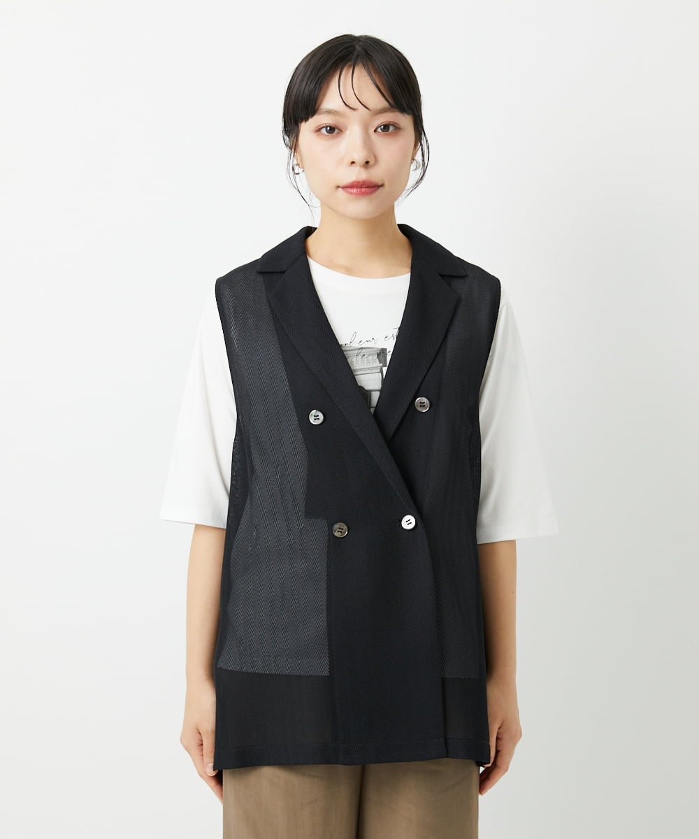 PHJHE60330 GEORGES RECH(小さいサイズ)(メゾン ドゥ サンク) ダブルブレストシアージレ ブラック
