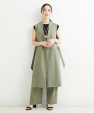 PHJHT01390 GEORGES RECH(小さいサイズ)(メゾン ドゥ サンク) [セットアップ対応]スマッシュリネンサイドスリットジレ ベージュ