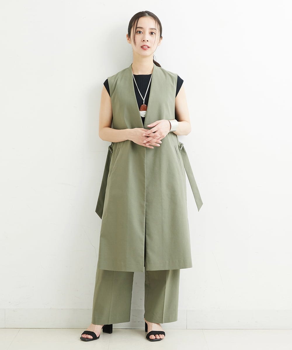 PHJHT01390 GEORGES RECH(小さいサイズ)(メゾン ドゥ サンク) [セットアップ対応]スマッシュリネンサイドスリットジレ ベージュ