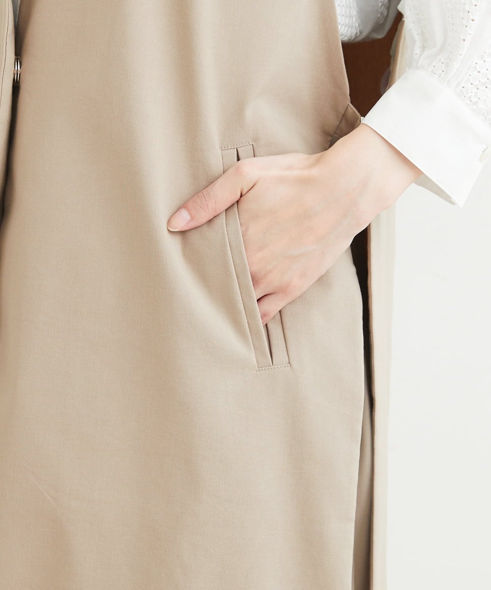 PHJHT01390 GEORGES RECH(小さいサイズ)(メゾン ドゥ サンク) [セットアップ対応]スマッシュリネンサイドスリットジレ ベージュ