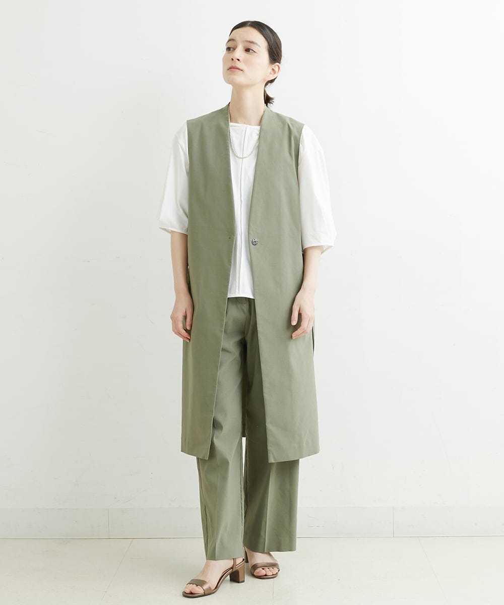 PHJHT01390 GEORGES RECH(小さいサイズ)(メゾン ドゥ サンク) [セットアップ対応]スマッシュリネンサイドスリットジレ ベージュ