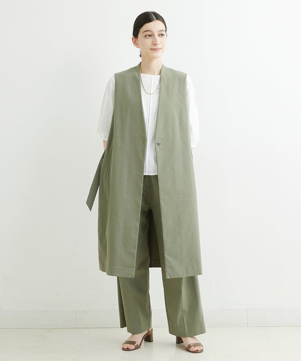 PHJHT01390 GEORGES RECH(小さいサイズ)(メゾン ドゥ サンク) [セットアップ対応]スマッシュリネンサイドスリットジレ ベージュ