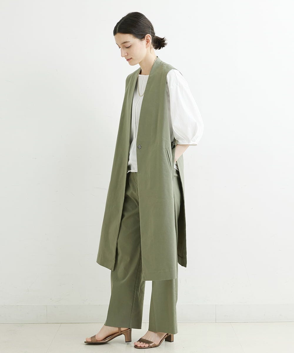 PHJHT01390 GEORGES RECH(小さいサイズ)(メゾン ドゥ サンク) [セットアップ対応]スマッシュリネンサイドスリットジレ ベージュ