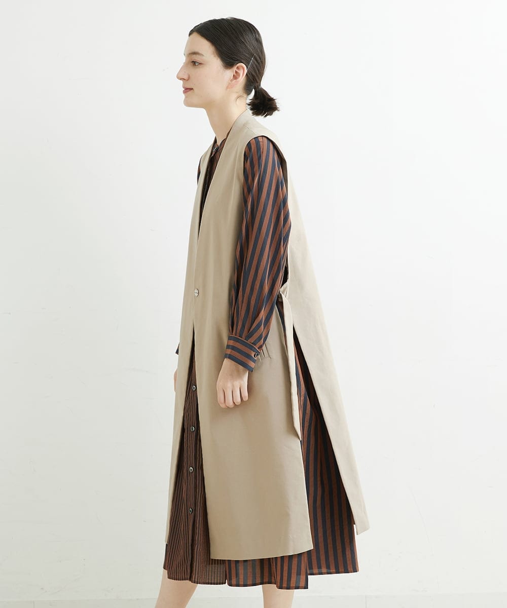 PHJHT01390 GEORGES RECH(小さいサイズ)(メゾン ドゥ サンク) [セットアップ対応]スマッシュリネンサイドスリットジレ ベージュ