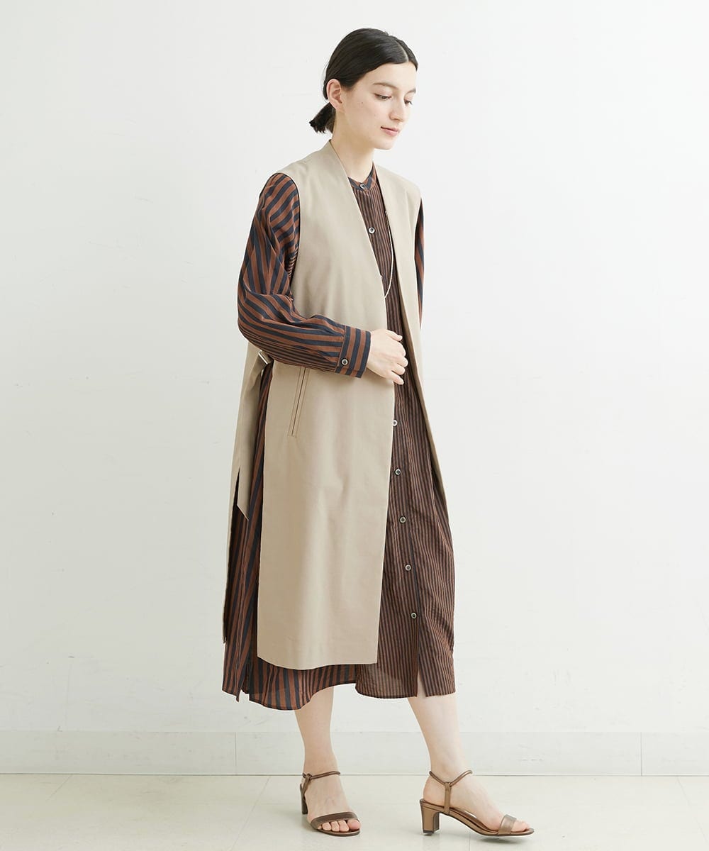 PHJHT01390 GEORGES RECH(小さいサイズ)(メゾン ドゥ サンク) [セットアップ対応]スマッシュリネンサイドスリットジレ ベージュ