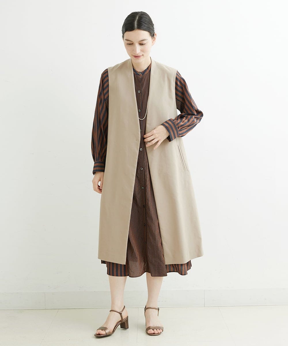 PHJHT01390 GEORGES RECH(小さいサイズ)(メゾン ドゥ サンク) [セットアップ対応]スマッシュリネンサイドスリットジレ ベージュ