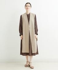 PHJHT01390 GEORGES RECH(小さいサイズ)(メゾン ドゥ サンク) [セットアップ対応]スマッシュリネンサイドスリットジレ ベージュ