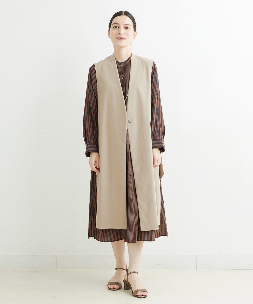 PHJHT01390 GEORGES RECH(小さいサイズ)(メゾン ドゥ サンク) [セットアップ対応]スマッシュリネンサイドスリットジレ ベージュ