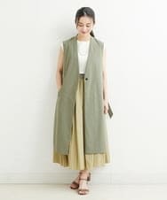 PHJHT01390 GEORGES RECH(小さいサイズ)(メゾン ドゥ サンク) [セットアップ対応]スマッシュリネンサイドスリットジレ ベージュ