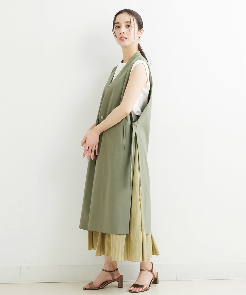 PHJHT01390 GEORGES RECH(小さいサイズ)(メゾン ドゥ サンク) [セットアップ対応]スマッシュリネンサイドスリットジレ ベージュ