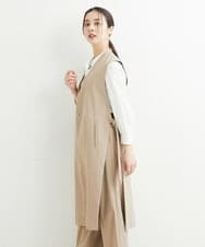 PHJHT01390 GEORGES RECH(小さいサイズ)(メゾン ドゥ サンク) [セットアップ対応]スマッシュリネンサイドスリットジレ ベージュ