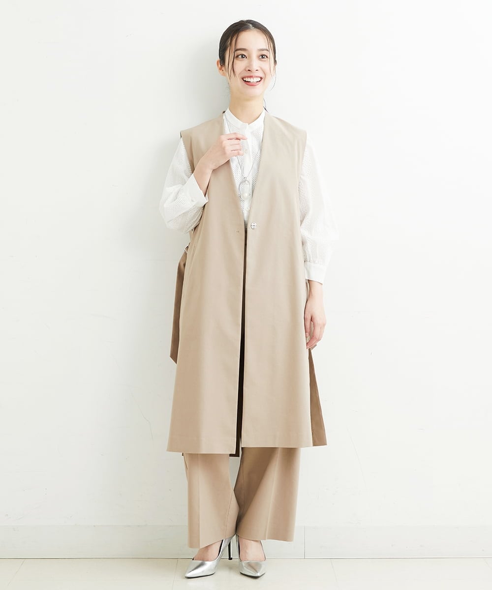 PHJHT01390 GEORGES RECH(小さいサイズ)(メゾン ドゥ サンク) [セットアップ対応]スマッシュリネンサイドスリットジレ ベージュ