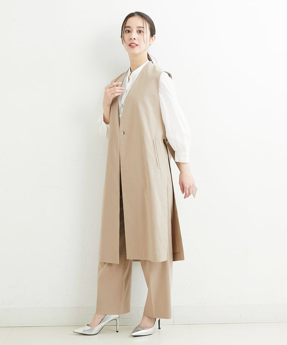 PHJHT01390 GEORGES RECH(小さいサイズ)(メゾン ドゥ サンク) [セットアップ対応]スマッシュリネンサイドスリットジレ ベージュ