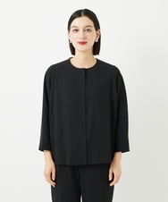PHJJB20330 GEORGES RECH(小さいサイズ)(メゾン ドゥ サンク) [接触冷感/吸水速乾]ドルマンスリーブノーカラージャケット ブラック