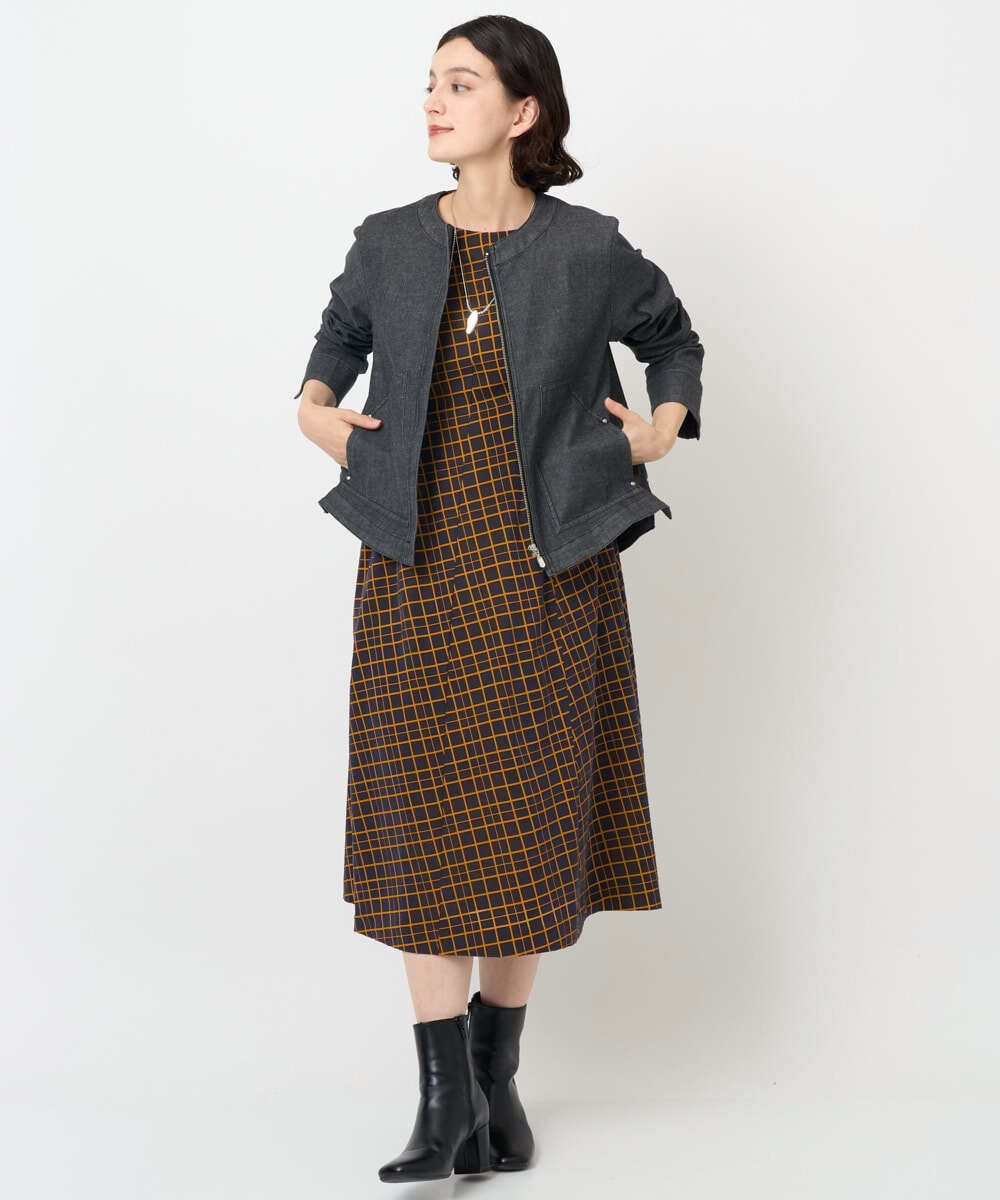 PHJJB40330 GEORGES RECH(小さいサイズ)(メゾン ドゥ サンク)  [セットアップ対応]ノーカラーブラックデニムブルゾン ブラック
