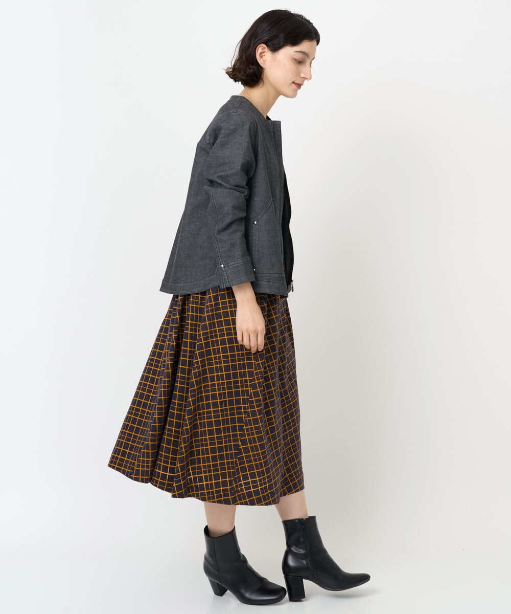 PHJJB40330 GEORGES RECH(小さいサイズ)(メゾン ドゥ サンク)  [セットアップ対応]ノーカラーブラックデニムブルゾン ブラック