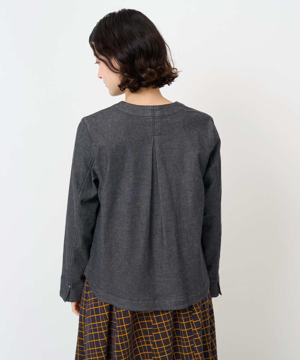 PHJJB40330 GEORGES RECH(小さいサイズ)(メゾン ドゥ サンク)  [セットアップ対応]ノーカラーブラックデニムブルゾン ブラック